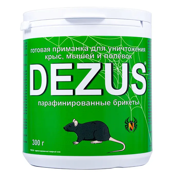 Dezus (Дезус) приманка от грызунов, крыс и мышей (парафинированные брикеты), 300 г