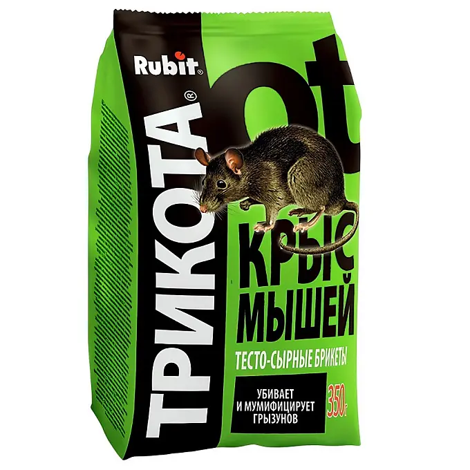 Rubit (Рубит) Трикота приманка от грызунов, крыс и мышей (тесто брикеты), 350 г