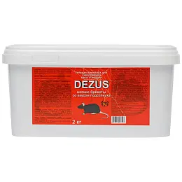 Dezus (Дезус) приманка от грызунов, крыс и мышей (мягкие брикеты) (жареные семечки), 2 кг