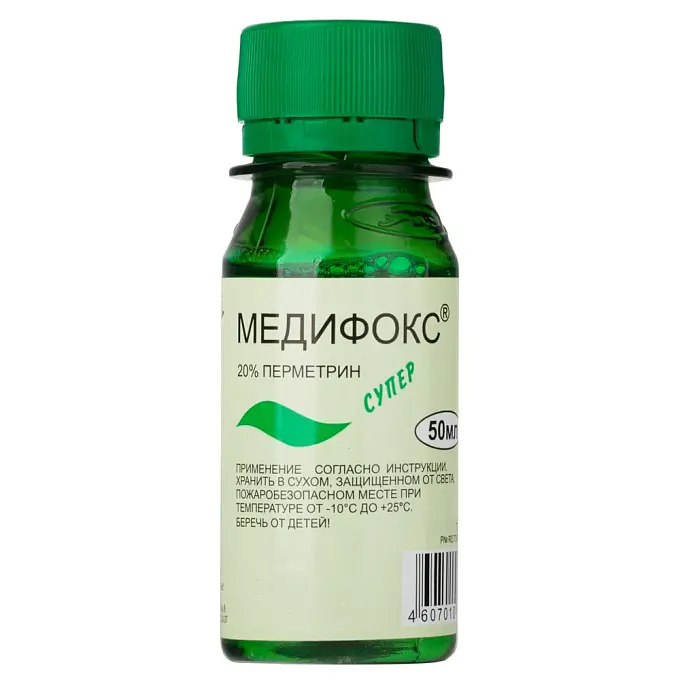 Медифокс Супер средство от платяных, головных, лобковых вшей, чесоточных клещей, 50 мл
