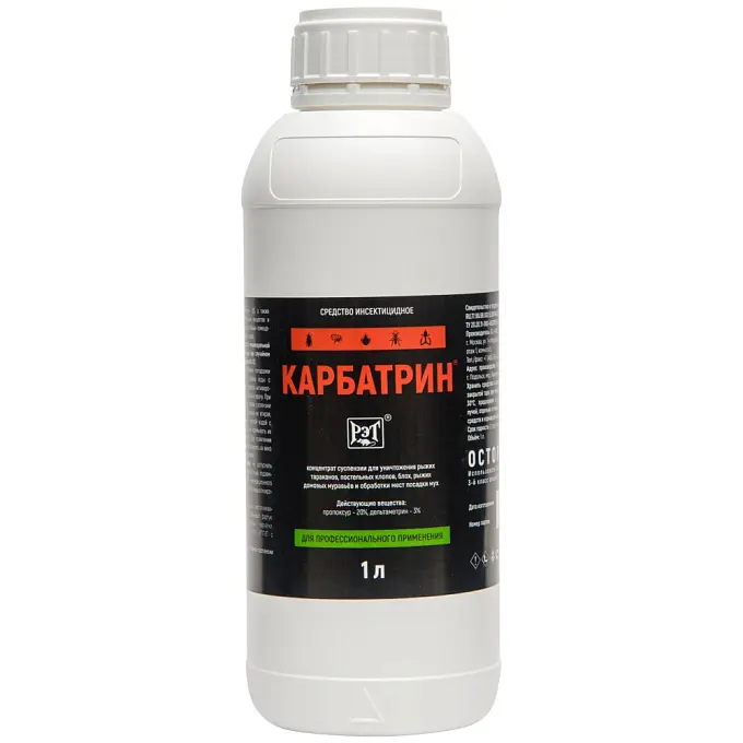 Карбатрин средство от клопов, тараканов, блох, муравьев, 1 л