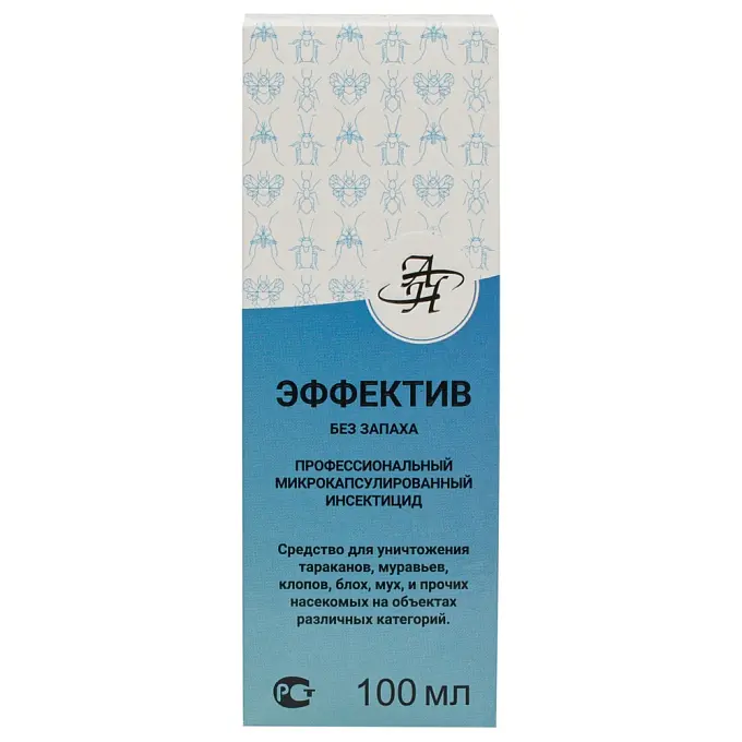 Эффектив средство от клопов, тараканов, блох, муравьев, комаров, мух, кожеедов, 100 мл. Фото N3