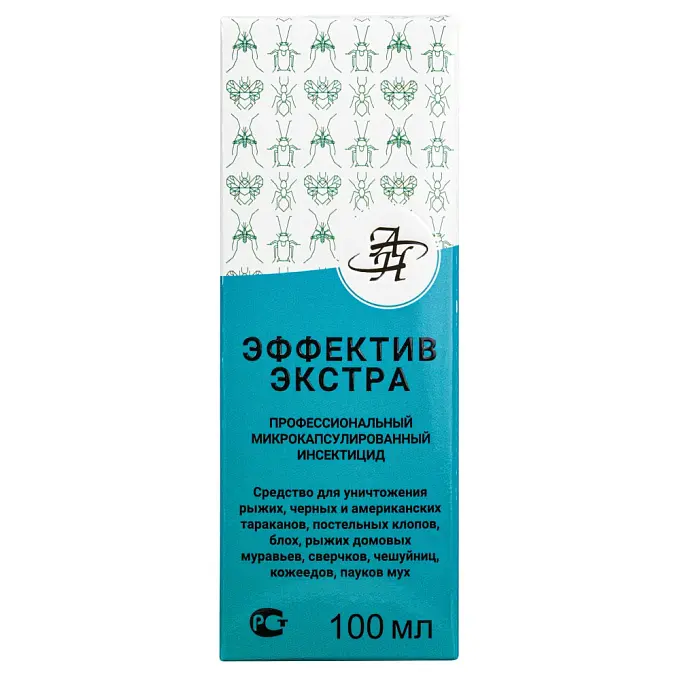 Эффектив Экстра средство от тараканов, клопов, блох, муравьев, чешуйниц, кожеедов, 100 мл. Фото N3