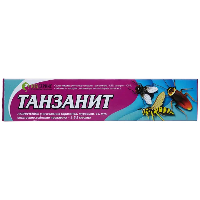 Танзанит гель от тараканов, муравьев, мух и ос, 30 г. Фото N3