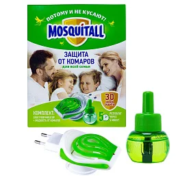 Mosquitall (Москитол) Защита для всей семьи электрофумигатор и жидкость от комаров (30 ночей), 1 шт. Фото N5