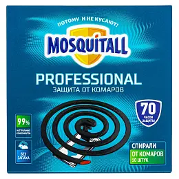 Mosquitall (Москитол) Professional спирали от комаров (без запаха) (70 часов), 10 шт