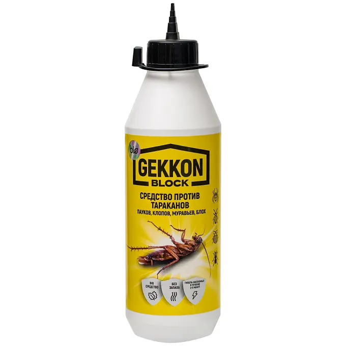 Gekkon (Геккон) Block порошок от клопов, тараканов, блох, муравьев, 500 мл