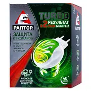 Раптор TURBO электрофумигатор и жидкость от комаров (без запаха), 1 шт