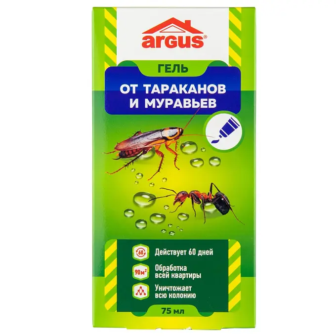 Argus (Аргус) универсальный гель от тараканов и муравьев (туба), 75 мл. Фото N3