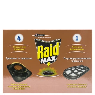 Средство Raid (Рэйд) MAX 4 приманки от тараканов и 1 регулятор размножения тараканов фото