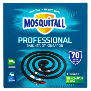 Mosquitall (Москитол) Professional спирали от комаров (без запаха) (70 часов), 10 шт