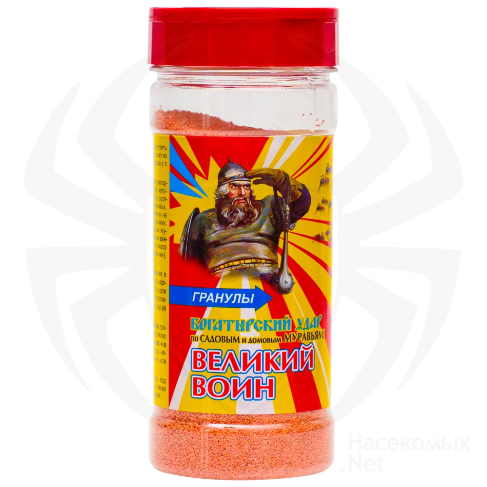 Великий Воин гранулы от садовых и домовых муравьев (банка-дозатор), 400 г