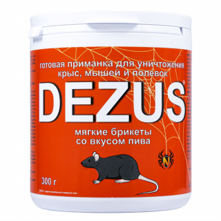 Dezus (Дезус) приманка от грызунов, крыс и мышей (мягкие брикеты) (пиво), 300 г