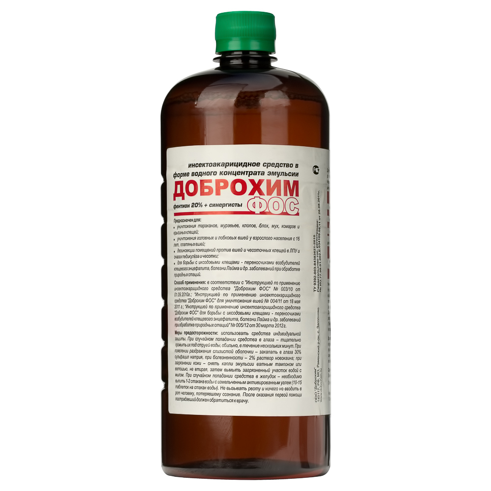 Доброхим ФОС средство от клопов, тараканов, блох, муравьев, комаров, мух, 1 л
