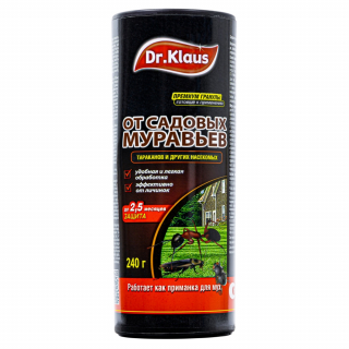 Dr.Klaus (Доктор Клаус) гранулы от садовых муравьев, тараканов (туба), 240 г