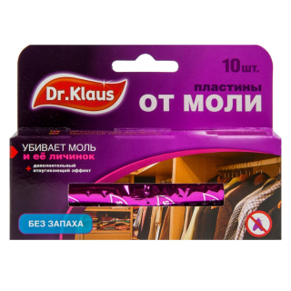 Dr.Klaus (Доктор Клаус) пластины от моли (без запаха), 10 шт