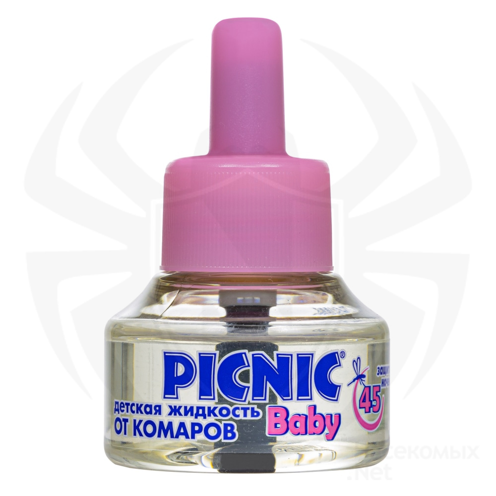 Picnic (Пикник) Baby электрофумигатор и жидкость от комаров (45 ночей), 30 мл. Фото N2