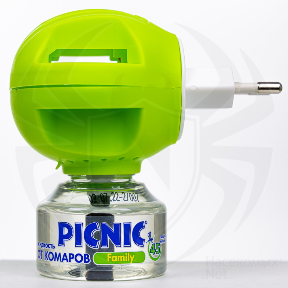 Picnic (Пикник) Family электрофумигатор и жидкость от комаров (45 ночей), 30 мл. Фото N3