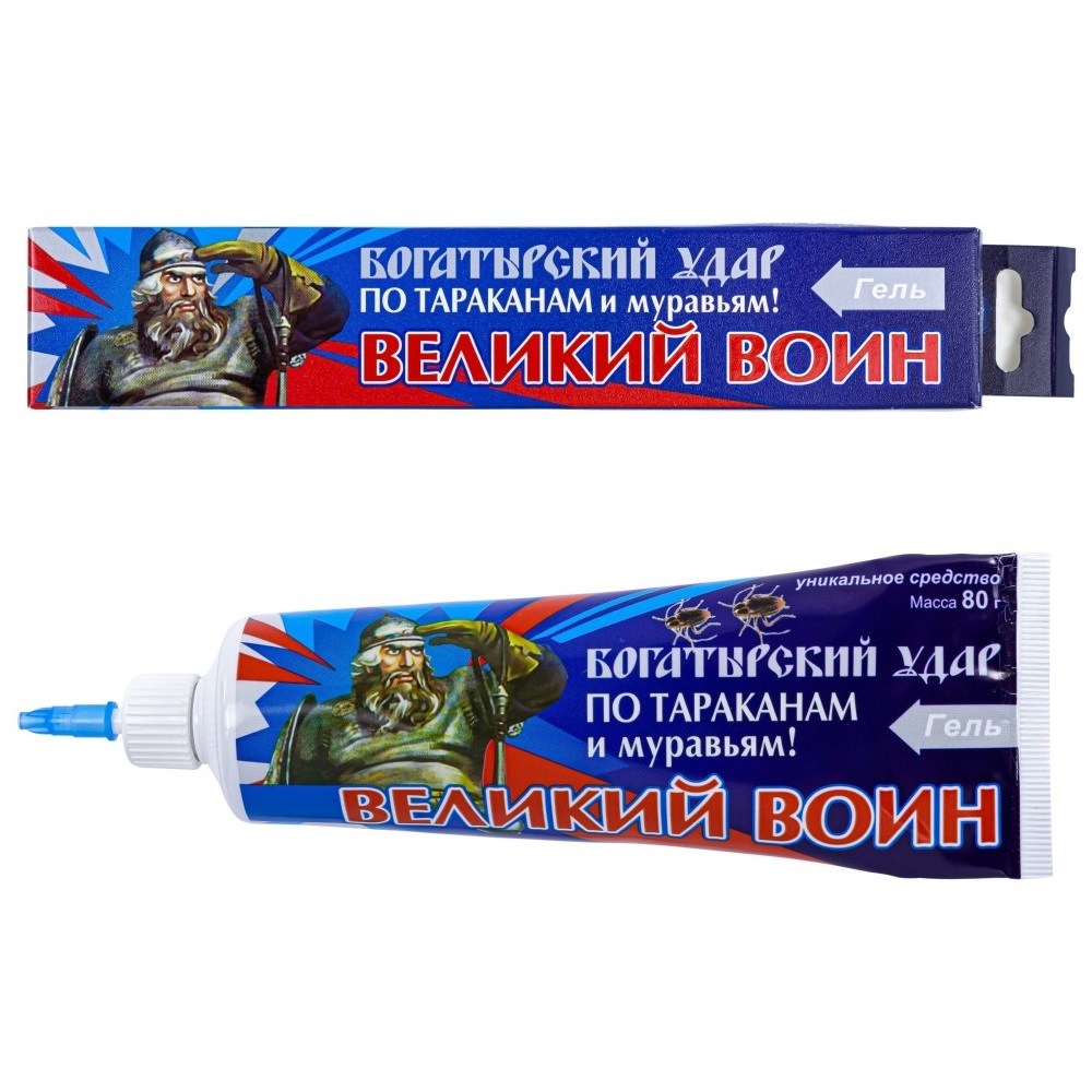 Великий Воин гель от тараканов и муравьев (синий) (туба), 80 г