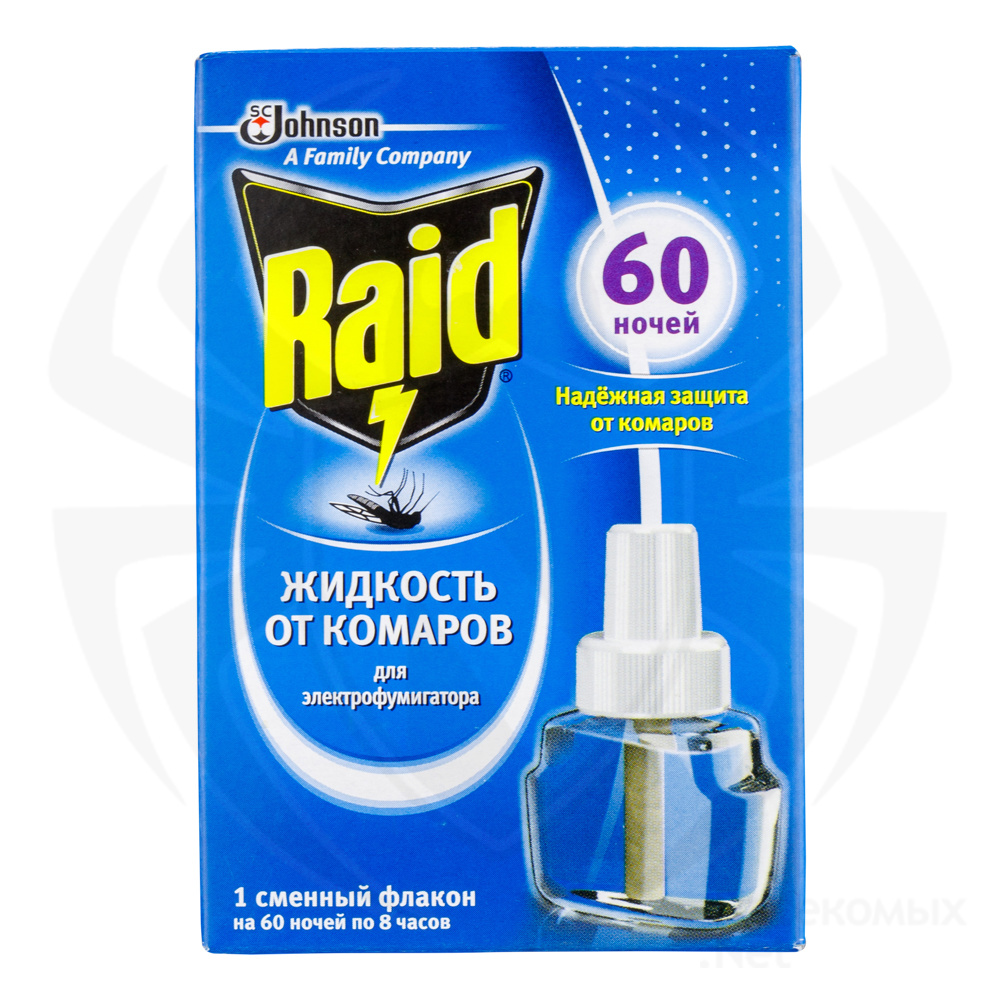 Raid (Рэйд) жидкость от комаров (60 ночей), 43,8 мл. Фото N2