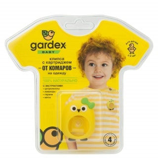 Gardex (Гардекс) Baby клипса с картриджем от комаров на одежду (для детей), 1 шт