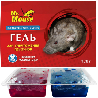 Mr.Mouse (Мистер Маус) родентицидный гель от грызунов, крыс и мышей (2 шт), 120 мл