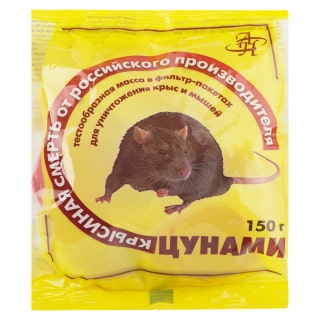 Цунами приманка от грызунов, крыс и мышей (мягкие брикеты), 150 г