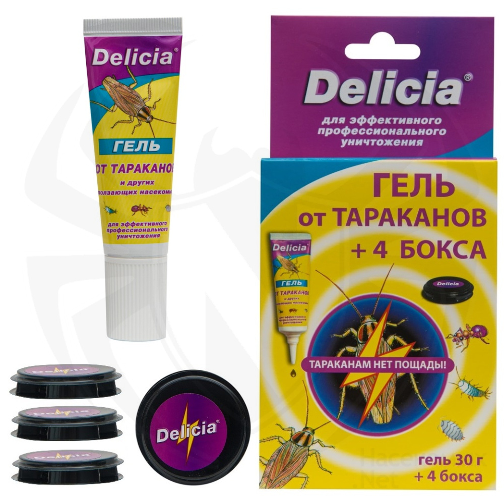 Delicia (Делиция) гель от тараканов (туба), 30 г + 4 бокса, 1 шт