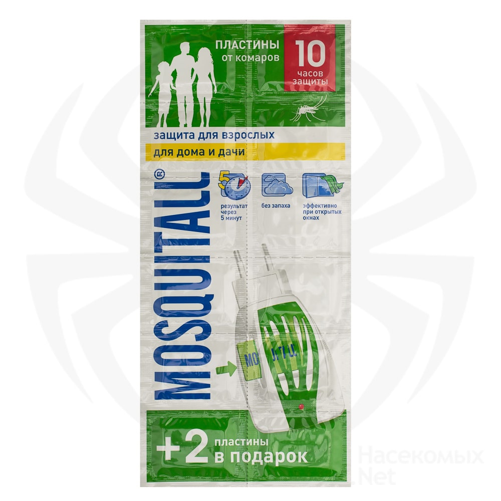 Mosquitall (Москитол) "Защита для всей семьи" пластины от комаров (без запаха), 12 шт. Фото N2