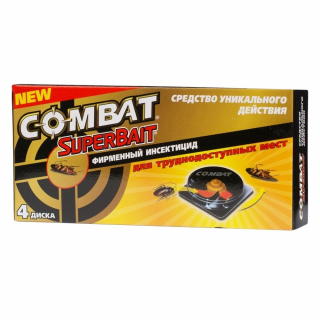 Combat (Комбат) Super Bait ловушки от тараканов, 4 шт