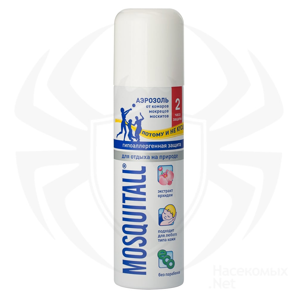 Mosquitall (Москитол) "Гипоаллергенная защита" аэрозоль от комаров (для детей и взрослых), 150 мл. Фото N2