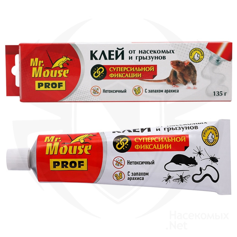 Mr.Mouse (Мистер Маус) PROF клей от грызунов, крыс, мышей и насекомых, 135 г