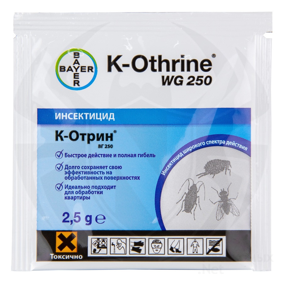 K-Othrine WG 250 (К-Отрин ВГ 250) средство от клопов, тараканов, блох, муравьев, мух, комаров  (гранулы), 16 шт. Фото N2