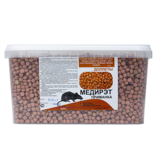 МедиРэт приманка от грызунов, крыс и мышей (доллеты гранулы), 3 кг