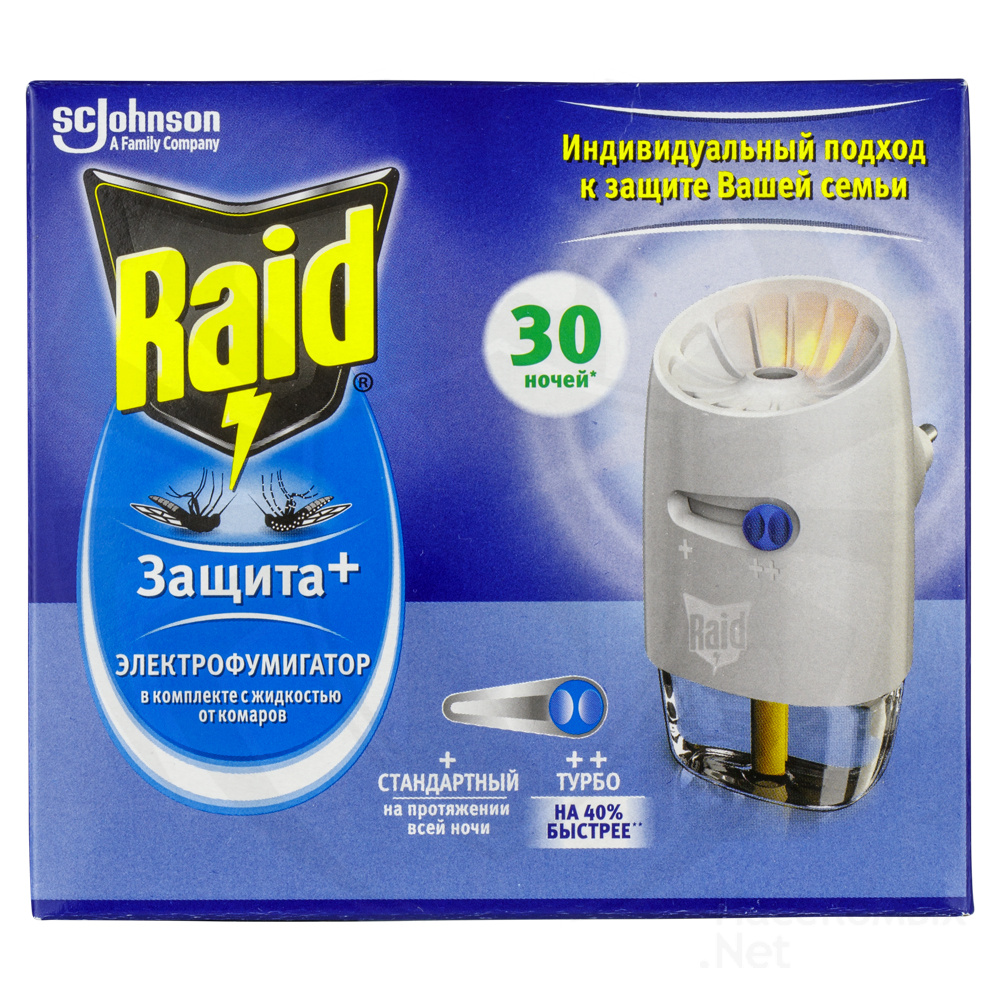 Raid (Рэйд) электрофумигатор и жидкость от комаров (30 ночей), 1 шт