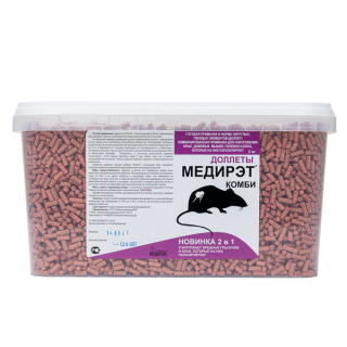 МедиРэт Комби приманка от грызунов, крыс и мышей (доллеты гранулы), 3 кг