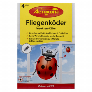 Aeroxon (Аэроксон) Fliegenkoder декоративная приманка в виде божьей коровки для мух (без запаха), 4 шт