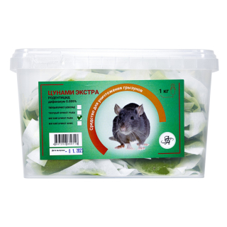 Цунами Экстра приманка от грызунов, крыс и мышей (мягкие брикеты) (рыба), 1 кг