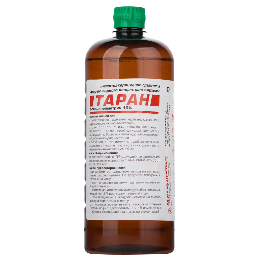 Таран средство от клопов, тараканов, блох, муравьев, мух, комаров, иксодовых клещей, 1 л