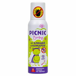 Picnic (Пикник) Baby аэрозоль от клещей и комаров, 125 мл