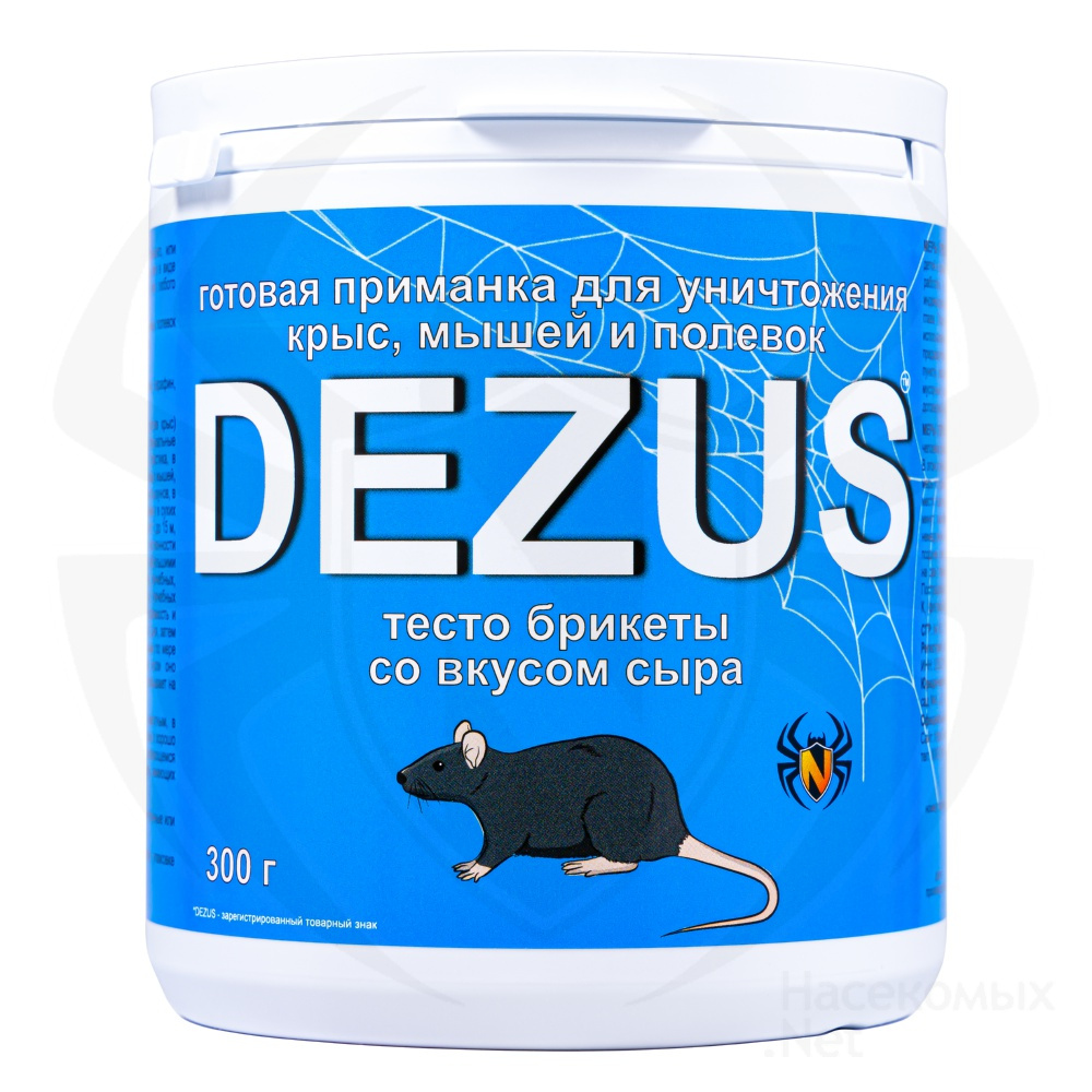 Dezus (Дезус) приманка от грызунов, крыс и мышей (тесто брикеты) (сыр), 300 г