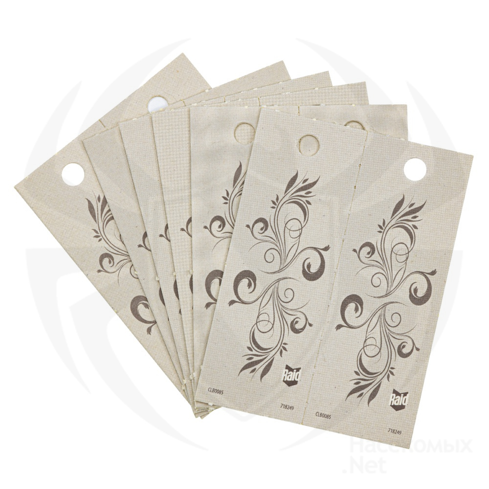 Raid (Рэйд) бумажные подвески от моли и личинок (цветы), 12 шт. Фото N2