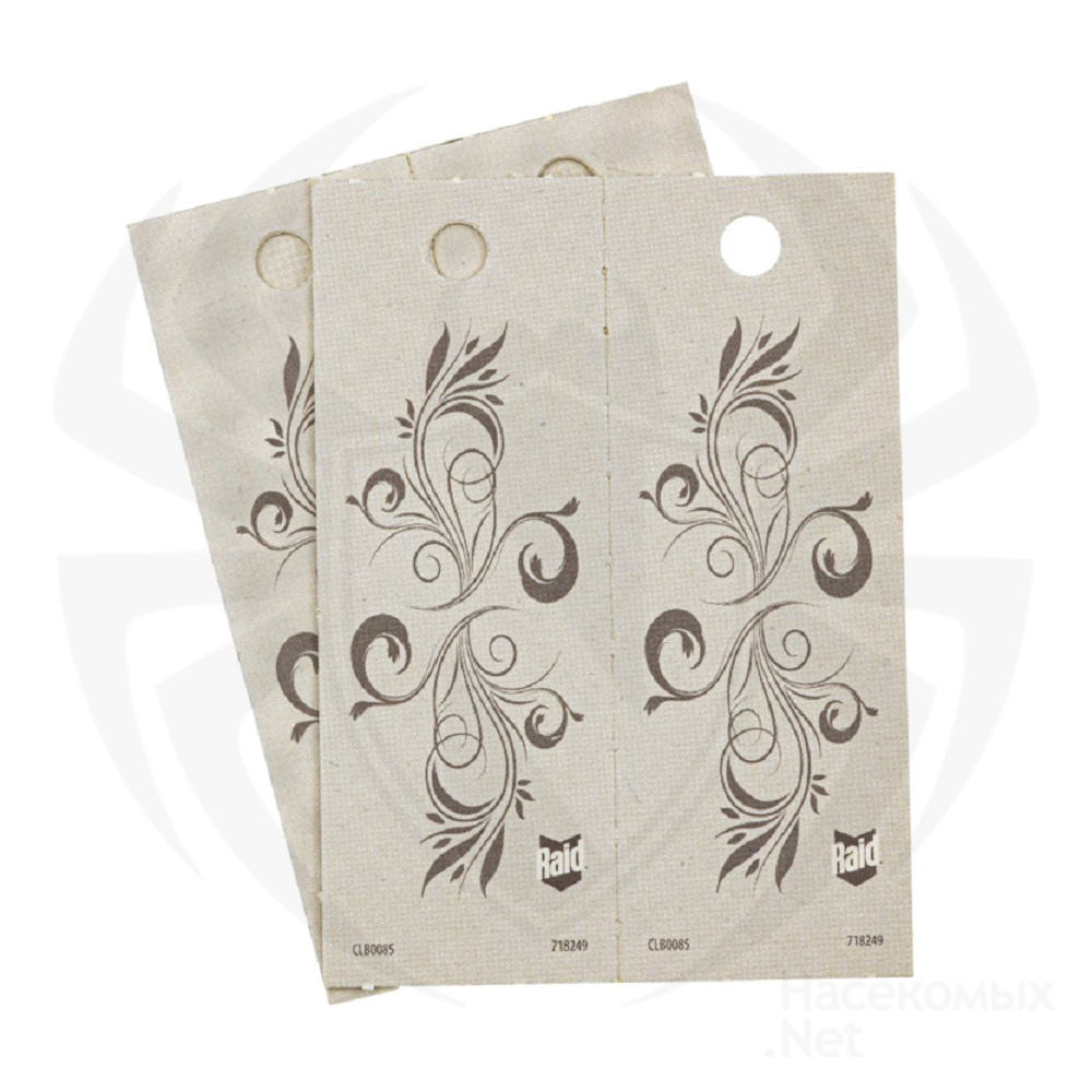 Raid (Рэйд) бумажные подвески от моли и личинок (цветы), 4 шт. Фото N4