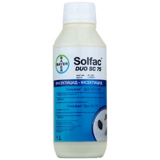 Solfac DUO SC 75 (Сольфак Дуо СК 75) средство от клопов, тараканов, блох, муравьев, комаров, мух, 1 л