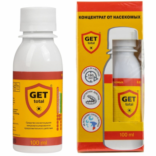 Get Total (Гет Тотал) средство от клопов, тараканов, блох, муравьев, комаров, мух, ос, кожеедов, 100 мл