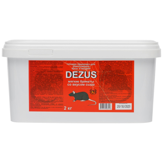 Dezus (Дезус) приманка от грызунов, крыс и мышей (мягкие брикеты) (сыр), 2 кг