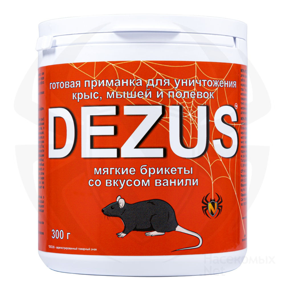 Dezus (Дезус) приманка от грызунов, крыс и мышей (мягкие брикеты) (ваниль), 300 г