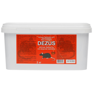 Dezus (Дезус) приманка от грызунов, крыс и мышей (мягкие брикеты) (ваниль), 2 кг
