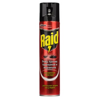 Raid (Рэйд) аэрозоль от клопов, тараканов, муравьев (против ползающих насекомых) (красный), 300 мл