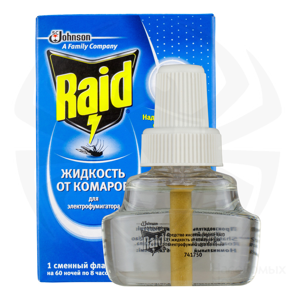 Raid (Рэйд) жидкость от комаров (60 ночей), 44 мл